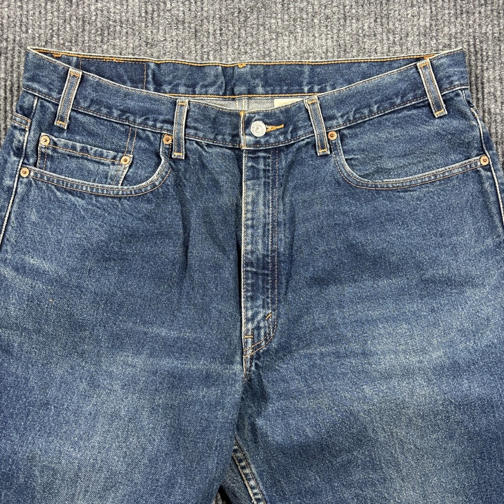 Levi Strauss 550 Relaxed Fit Jeans Men 38x34 Blue Y2K Vintage Black Batwing Tag - Picture 9 of 16